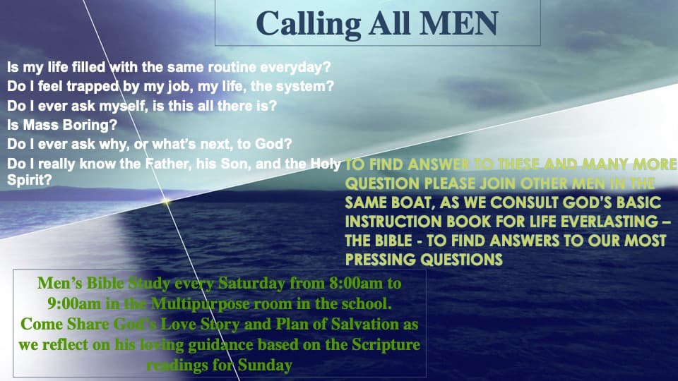 Men's Bible Study Meetings at Sacred Heart
