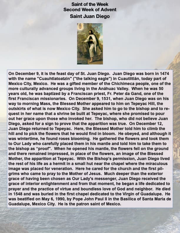 Saint of the Week - Saint Juan Diego